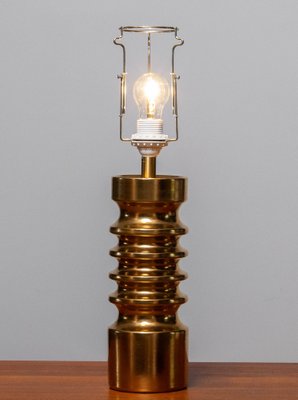 Brutalist Gilt Ceramic Table Lamp in the style of Dümler and Breiden, Germany, 1970s-JE-1378213