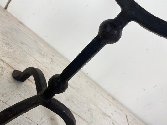 Brutalist Hand-Forged Iron Candle Holder-WZZ-901036