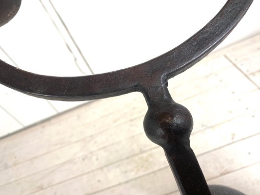 Brutalist Hand-Forged Iron Candle Holder-WZZ-901036