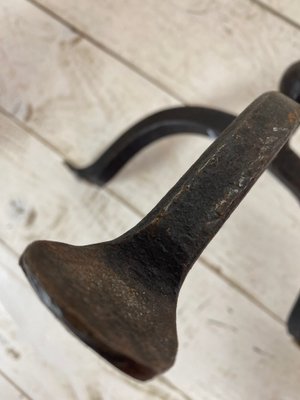 Brutalist Hand-Forged Iron Candle Holder-WZZ-901036