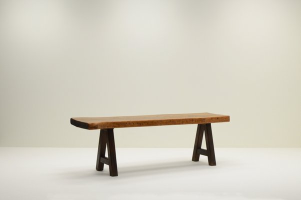 Brutalist Handmade Oak Dining Table from Mobichalet, Belgium, 1960s-MLD-2018207