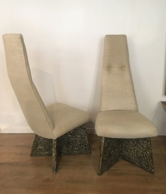 Brutalist High Back Chairs Attributed to Adrian Pearsall for Craftsman, 1960s, Set of 4-RDZ-1017096