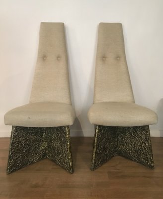 Brutalist High Back Chairs Attributed to Adrian Pearsall for Craftsman, 1960s, Set of 4-RDZ-1017096