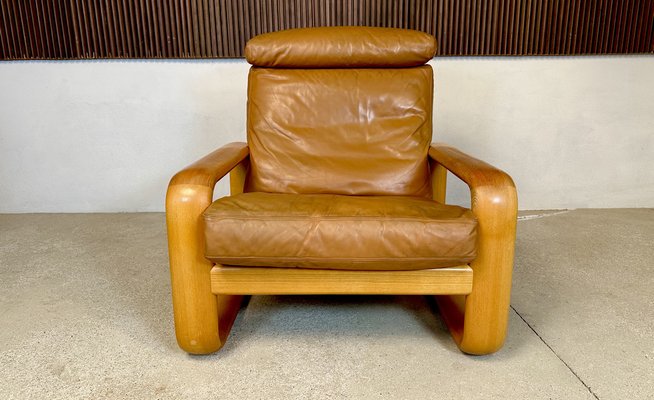 Brutalist Hombre High-Back Leather Lounge Chair by Burkhard Vogtherr for Rosenthal Studio-Line, Germany, 1970s-JP-1783462