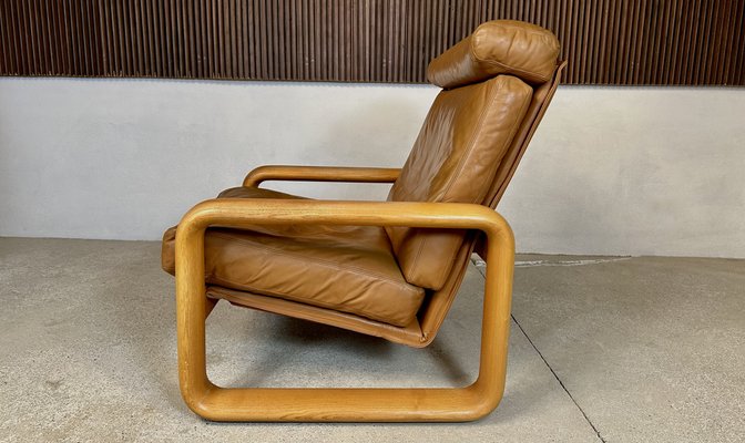 Brutalist Hombre High-Back Leather Lounge Chair by Burkhard Vogtherr for Rosenthal Studio-Line, Germany, 1970s-JP-1783462