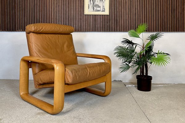 Brutalist Hombre High-Back Leather Lounge Chair by Burkhard Vogtherr for Rosenthal Studio-Line, Germany, 1970s-JP-1783462