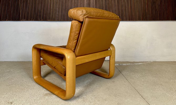 Brutalist Hombre High-Back Leather Lounge Chair by Burkhard Vogtherr for Rosenthal Studio-Line, Germany, 1970s-JP-1783462