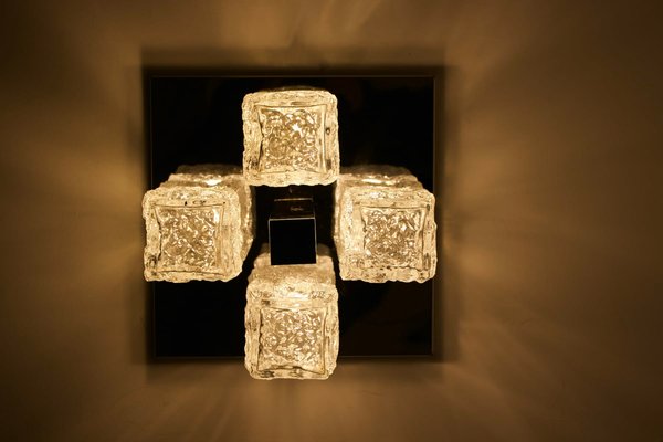 Brutalist Ice Glass Ceiling Light, 1970s-OWS-1795234