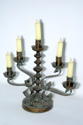 Brutalist Iron Candlestick from Longobard, Italy, 1970s-OT-2021414