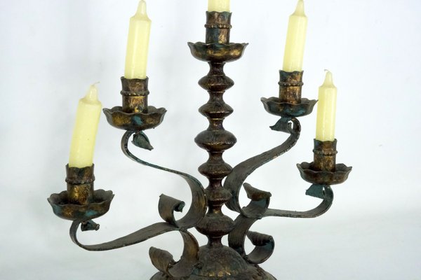 Brutalist Iron Candlestick from Longobard, Italy, 1970s-OT-2021414