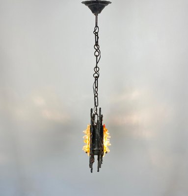 Brutalist Iron Murano Glass Pendant by Tom Ahlström & Hans Ehrlich, Sweden, 1970s-LYQ-1171533