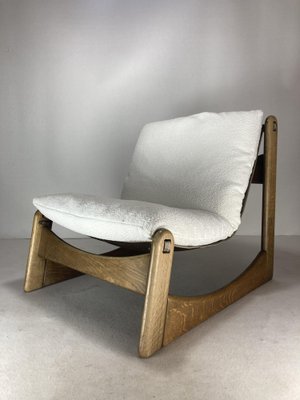 Brutalist Lounge Low Relax Chair in Bouclé by Carl Straub, 1970s-BHG-1818753