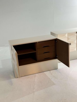 Brutalist Low Cabinet Set in Crème White-GNW-2028692