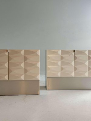 Brutalist Low Cabinet Set in Crème White-GNW-2028692