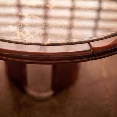 Brutalist Marble & Rosewood Dining Table, 1970s-QVY-1398964