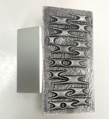 Brutalist Metal Door Handle with Relief Pattern, 1970s-WZZ-1369354