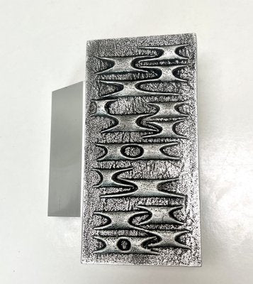 Brutalist Metal Door Handle with Relief Pattern, 1970s-WZZ-1369354