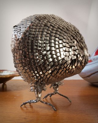 Brutalist Metal Owl, 1970s-ZJN-1772599