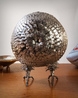 Brutalist Metal Owl, 1970s-ZJN-1772599