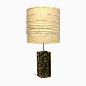 Brutalist Metal Sculptured Table Lamp-MO-986585