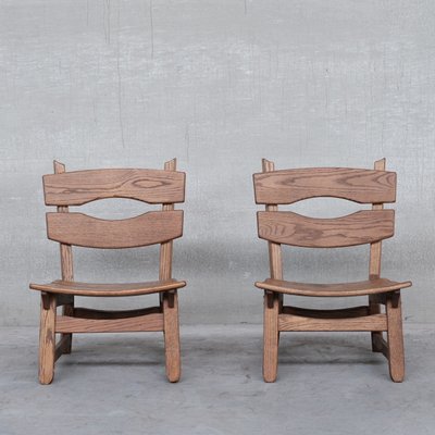 Brutalist Mid-Century Low Wooden Lounge Chairs-JRP-1112637