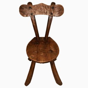 Brutalist Milking Stool, France, 1950s-BHG-1363999