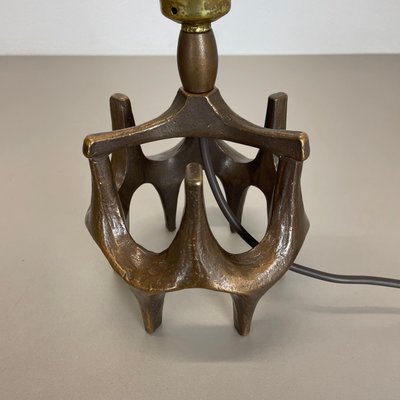 Brutalist Modern Bronze Table Light by Michael Harjes, Germany 1960s-QZ-1735704