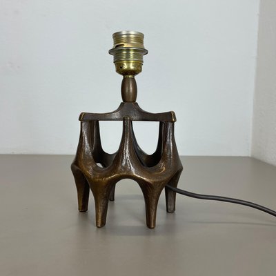 Brutalist Modern Bronze Table Light by Michael Harjes, Germany 1960s-QZ-1735704