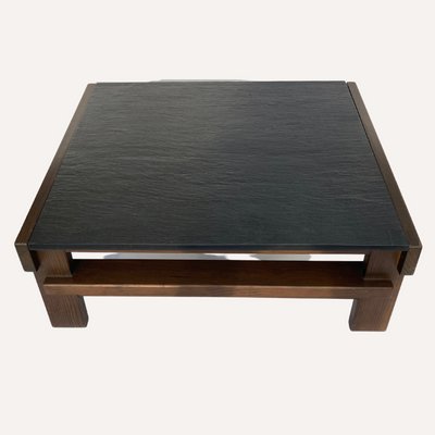 Brutalist Modernist Black Grey Natural Stone Coffee Table by Carl Straub, Germany, 1979-BHG-1107151