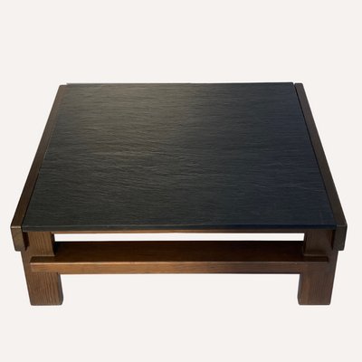 Brutalist Modernist Black Grey Natural Stone Coffee Table by Carl Straub, Germany, 1979-BHG-1107151