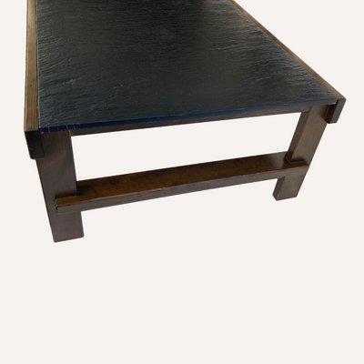 Brutalist Modernist Black Grey Natural Stone Coffee Table by Carl Straub, Germany, 1979-BHG-1107153