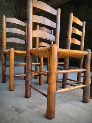 Brutalist Mulching Chairs attributed to George Robert, France, 1950s, Set of 4-ZJN-1770548