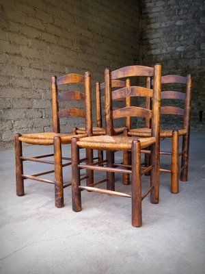 Brutalist Mulching Chairs attributed to George Robert, France, 1950s, Set of 4-ZJN-1770548