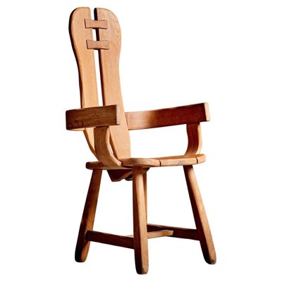 Brutalist Oak Chair from De Puydt, 1970s-SFD-2026356