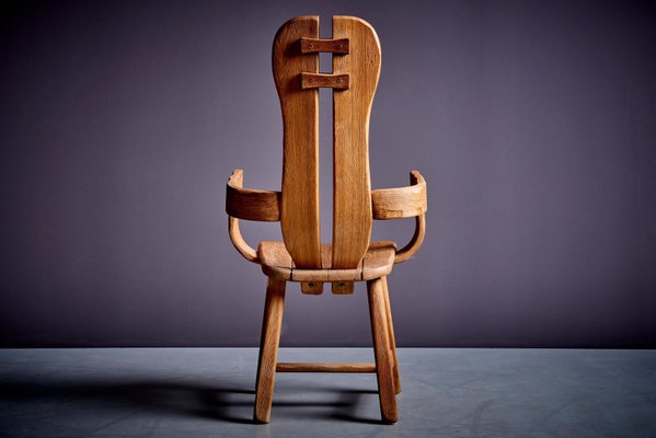 Brutalist Oak Chair from De Puydt, 1970s-SFD-2026356