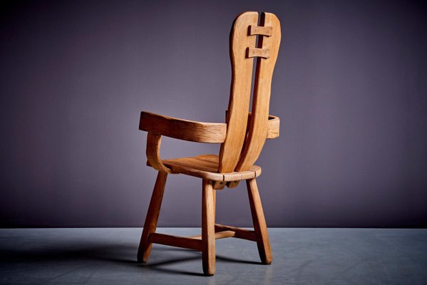 Brutalist Oak Chair from De Puydt, 1970s-SFD-2026356