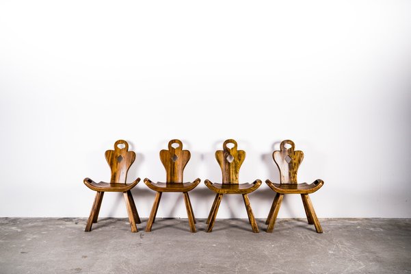 Brutalist Oak Chairs, 1960s, Set of 4-VLO-1766301