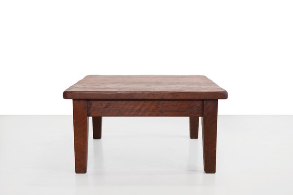 Brutalist Oak Coffee Table, 1970s-BQ-1693390