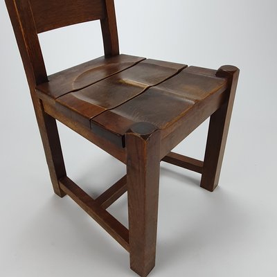 Brutalist Oak Dining Chairs, 1960s, Set of 6-RMX-958236