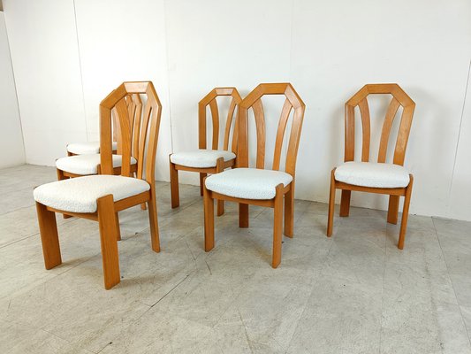 Brutalist Oak Dining Chairs, 1970s, Set of 6-IRH-1798767