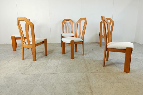 Brutalist Oak Dining Chairs, 1970s, Set of 6-IRH-1798767