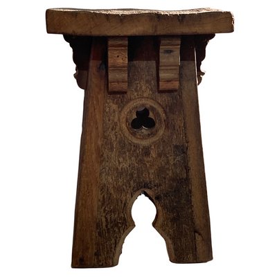 Brutalist Oak Stool-BHG-1162434