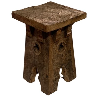 Brutalist Oak Stool-BHG-1162434