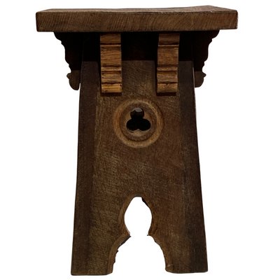 Brutalist Oak Stool-BHG-1162434