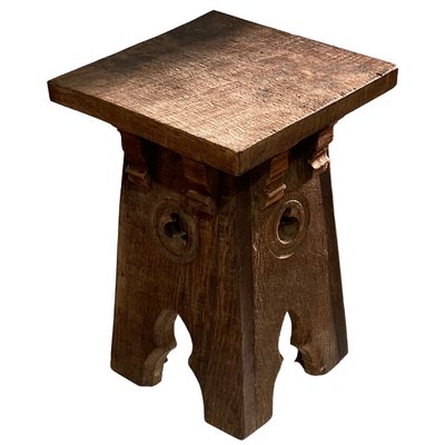 Brutalist Oak Stool-BHG-1162434