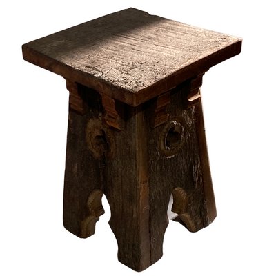 Brutalist Oak Stool-BHG-1162434