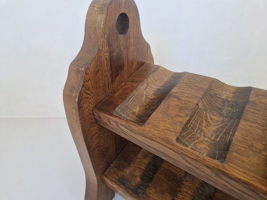 Brutalist Oak Wine Rack, 1970s-DGW-2020218