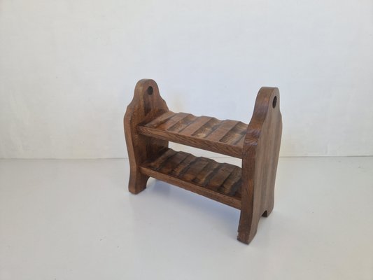 Brutalist Oak Wine Rack, 1970s-DGW-2020218