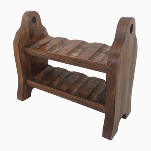 Brutalist Oak Wine Rack, 1970s-DGW-2020218