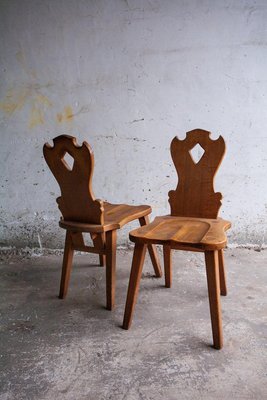 Brutalist Oak Wooden Chairs, Set of 2-PDG-1999438